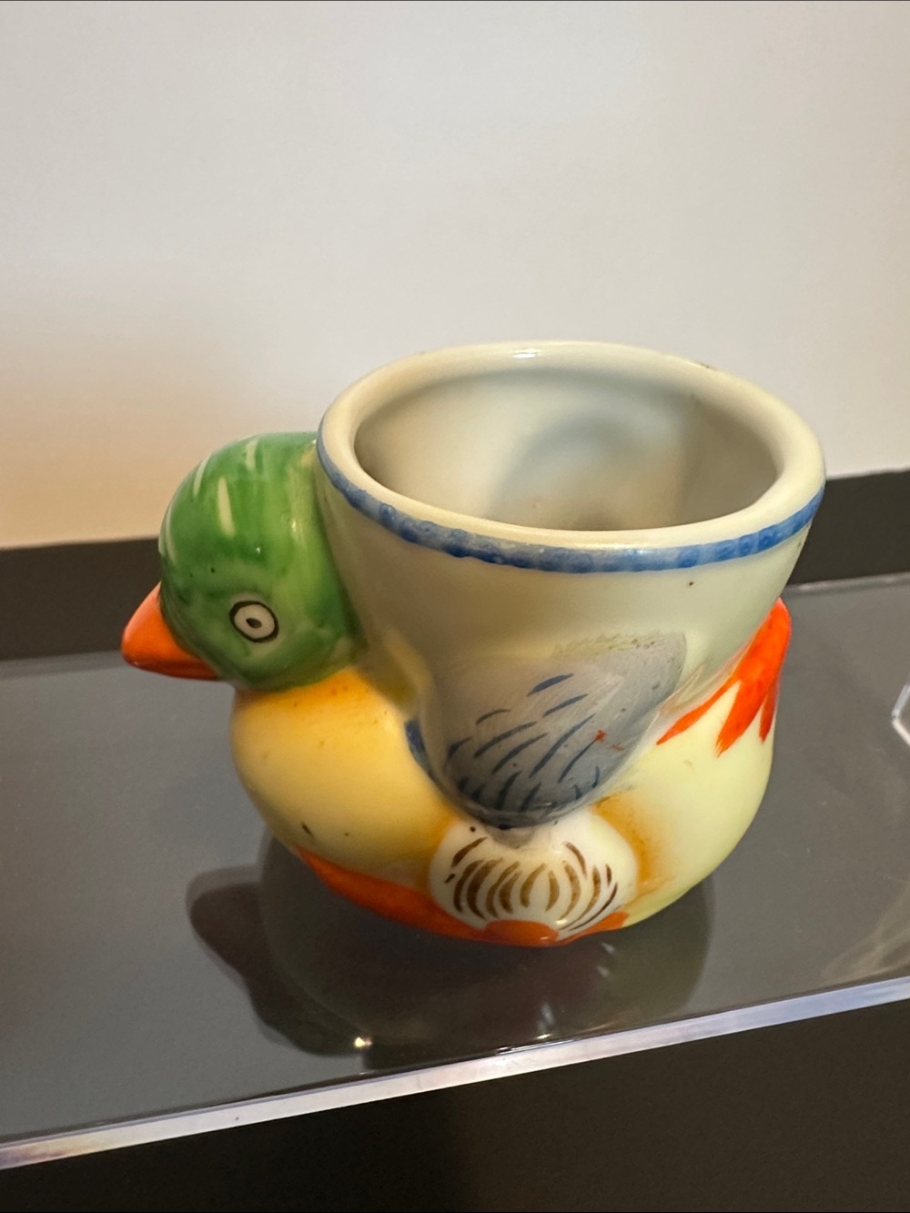 Handpainted Ceramic Duck Egg Cup- Made in Occupied Japan